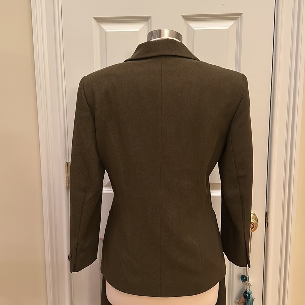 Burberrys Vintage Olive Green Wool Blend Pant Suit 6-10 - Picture 9 of 16